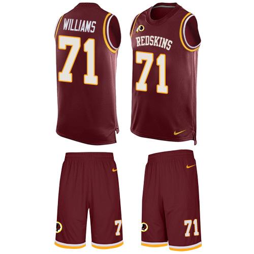 Nike Redskins #71 Trent Williams Burgundy Red Team Color Men's Stitched NFL Limited Tank Top Suit Jersey - Click Image to Close